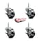 Service Caster 3 Inch Phenolic Wheel Swivel 58 Inch Threaded Stem Caster Set with Brake SCC SCC-TS20S314-PHS-TLB-58212-4 - alternate 2